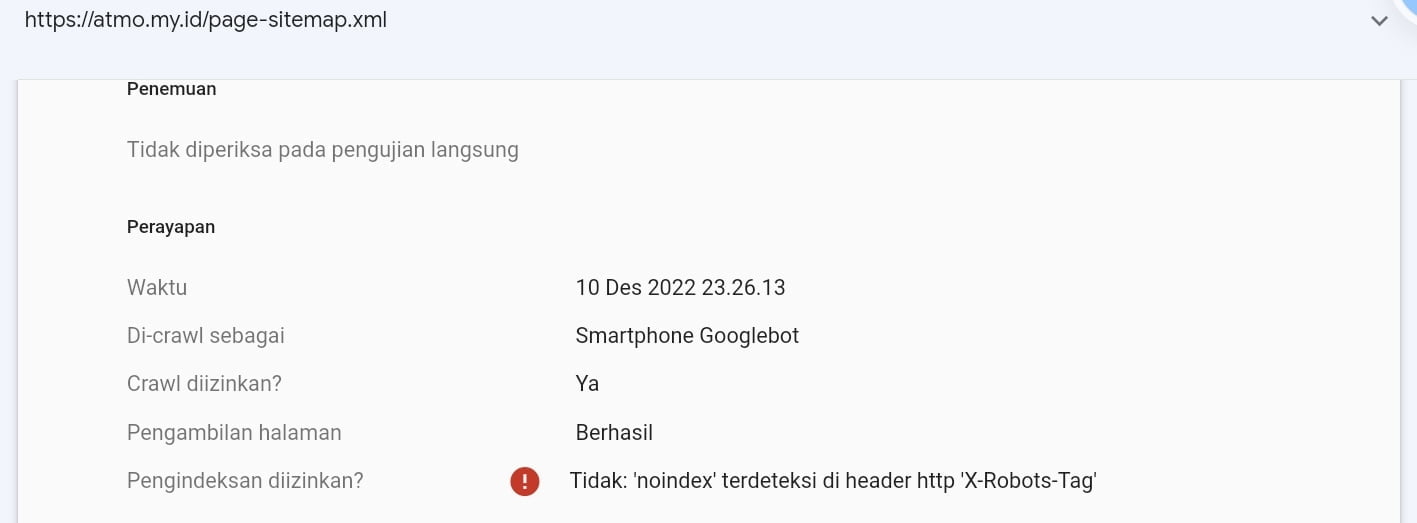 Sitemap masih bisa dicrawl